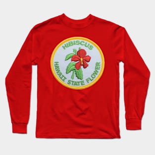 Hibiscus Hawaii State Flower Patch Long Sleeve T-Shirt